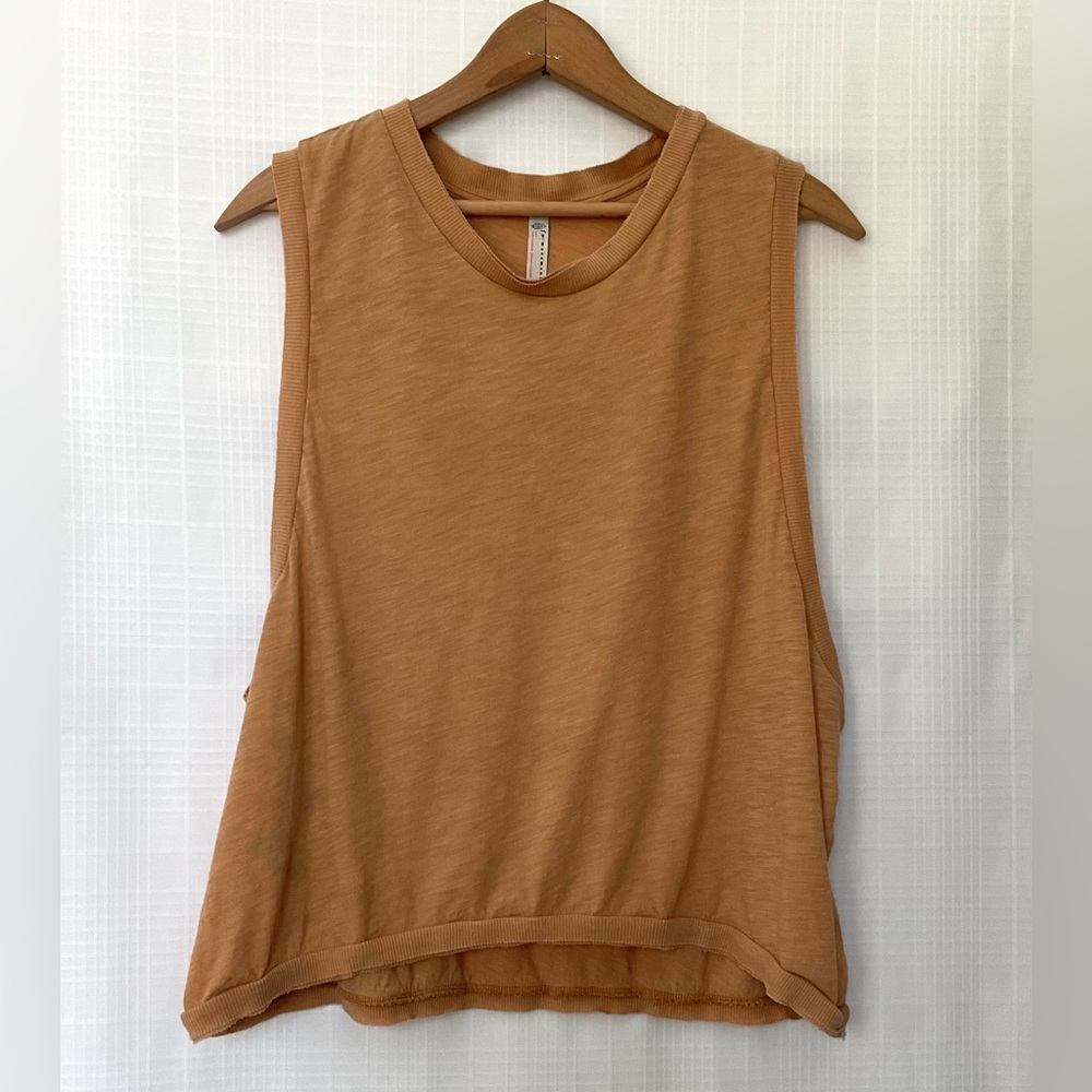 FP Movement by Free People Lightweight textured Muscle Tank in Camel